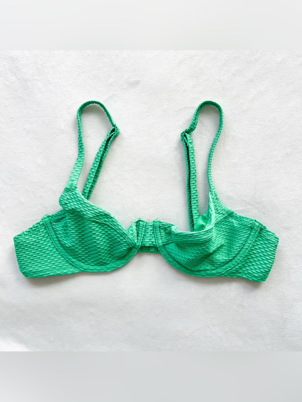 aerie Emerald Green Textured Underwire Bikini Top